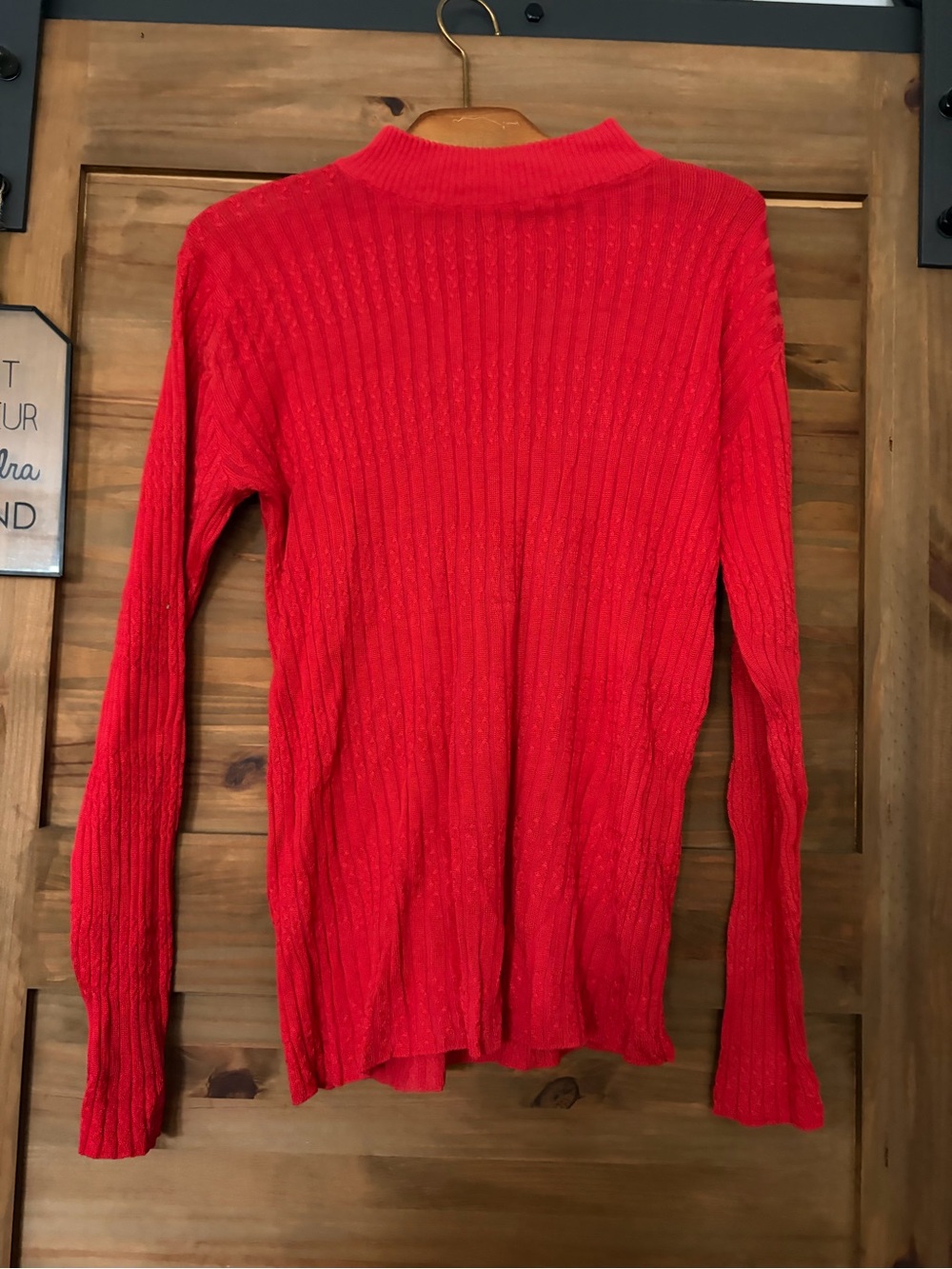 Rina Rossi Red Ribbed Turtleneck Sweater
